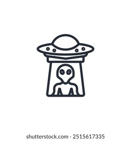 aliens icon. vector.Editable stroke.linear style sign for use web design,logo.Symbol illustration.