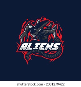 Aliens mascot logo design vector with modern illustration concept style. Aliens illustration for esport team.