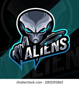 Aliens mascot logo esport template design