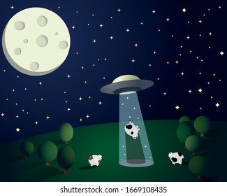 Ausländer aus dem Weltraum entführt eine Kuh
