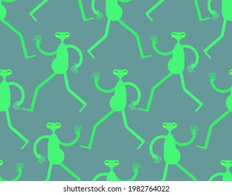 Aliens pattern seamless. UFO background. vector illustration