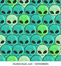 Aliens seamless pattern. Vector background.