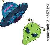 Aliens and space. Vector illustration is suitable for all space
