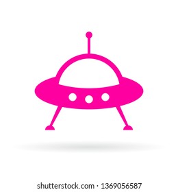 Aliens spaceship vector icon isolated on white background