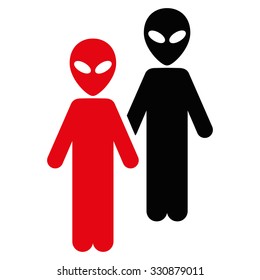 Aliens vector icon. Style is flat symbol, rounded angles, white background.