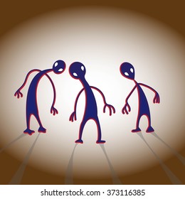 Aliens. Vector illustration.