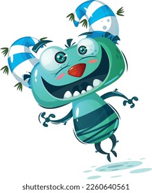 diseño de caracteres alienados con aspecto loco