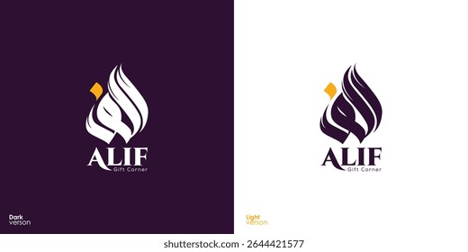 Alif Gift Corner Logo Design - Arabic Calligraphy Elegant Branding