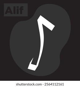 Alif symbols Arabic letters flashcard basic style