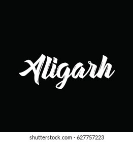 aligarh, text design. Vector calligraphy. Typography poster. Usable as background.