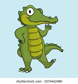Aligator Character Mascot Smiling
