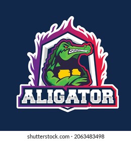 Aligator Esport Or Sport Logo Concept Vector Based