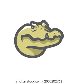 Aligator green reptile Vector icon Cartoon illustration