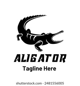 Aligator logo vector with black colour.
