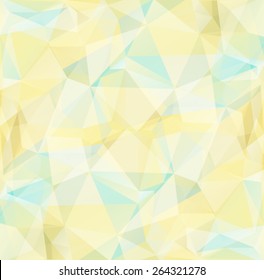 Alight abstract polygonal background with blue and beige triangles. EPS-10