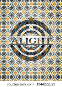 Alight arabesque emblem. arabic decoration.