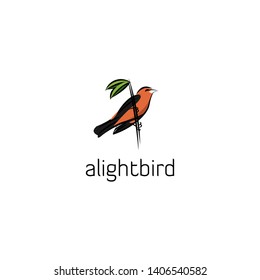 alight bird tree logo illustrations