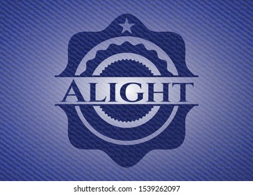 Alight emblem with jean high quality background. Vector Illustration. Detailed.