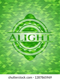 Alight green mosaic emblem