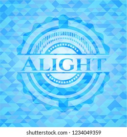 Alight light blue emblem with mosaic background