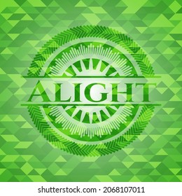 Alight realistic green emblem. Mosaic background. Vector Illustration. Detailed. 