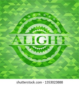 Alight realistic green mosaic emblem