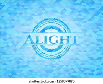 Alight realistic light blue mosaic emblem