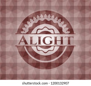 Alight red seamless emblem with geometric pattern background.