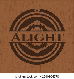 Alight retro wooden emblem