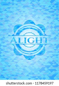 Alight sky blue emblem with mosaic background