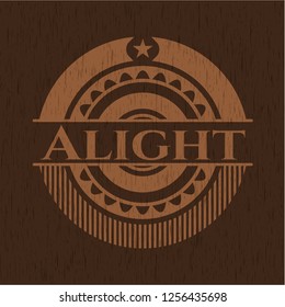 Alight wood emblem. Retro