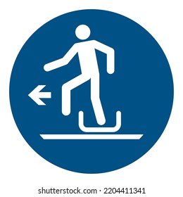 Alighting from toboggan to the left
To signify that the user must alight from toboggan to the left
Hazards that do not allow alighting safely other than to the left-hand side