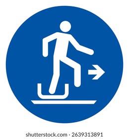 Alighting from Toboggan To The Right Symbol Sign, Vector Illustration, Isolated On White Background Label. EPS10