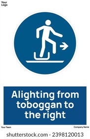 Alighting from toboggan to signs symbols standard iso 7010