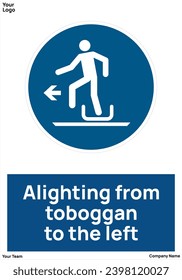 Alighting from toboggan signs symbols standard iso 7010