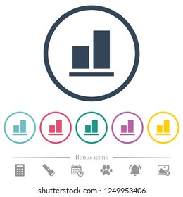 Align to bottom flat color icons in round outlines. 6 bonus icons included.