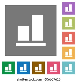 Align to bottom flat icons on simple color square backgrounds