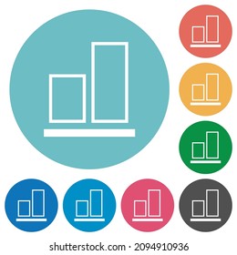 Align to bottom outline flat white icons on round color backgrounds