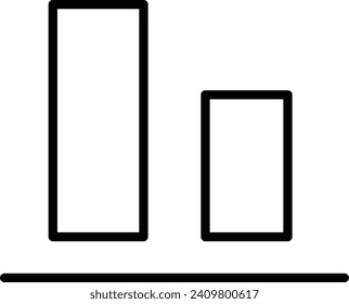 align bottom Outline vector illustration icon