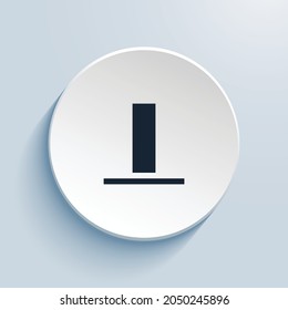 align bottom pixel art icon design. Button style circle shape isolated on white background. Vector illustration