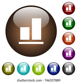 Align to bottom white icons on round color glass buttons