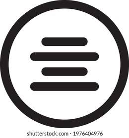 Align Center Circle Icon With Detailed Outline