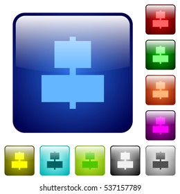 Align to center color glass rounded square button set