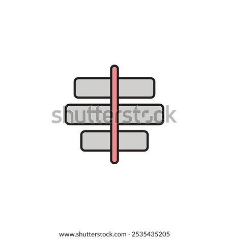 Align center colored vector icon on white background. Stock vector EPS10