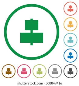 Align to center flat color icons in round outlines
