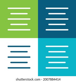 Zentrumbündig Vier-Farben-Minimal-Icon-Set