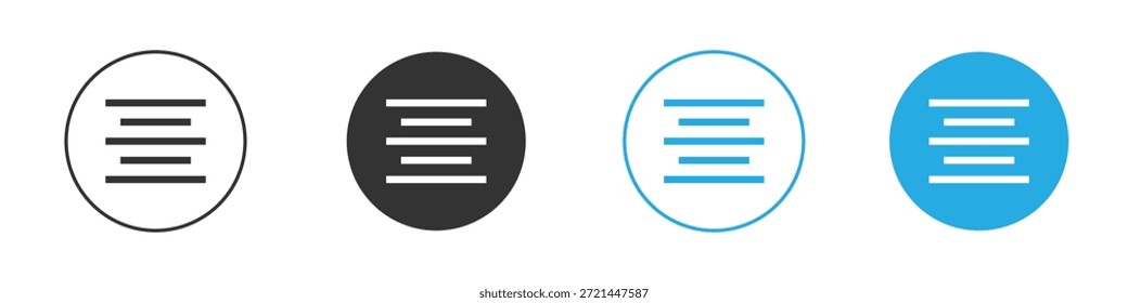 Align center icon for app and web design. Simple element illustration.
