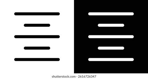 Align center icon for banner and packaging design. Vector illustration