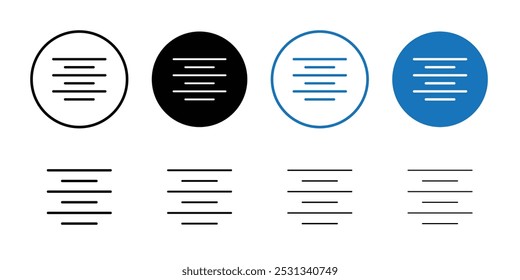 Align center icon Black and white outline vector