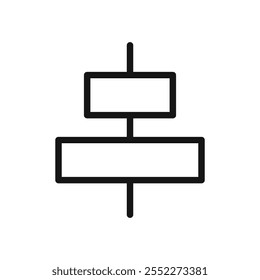 Align center icon black and white vector outline sign